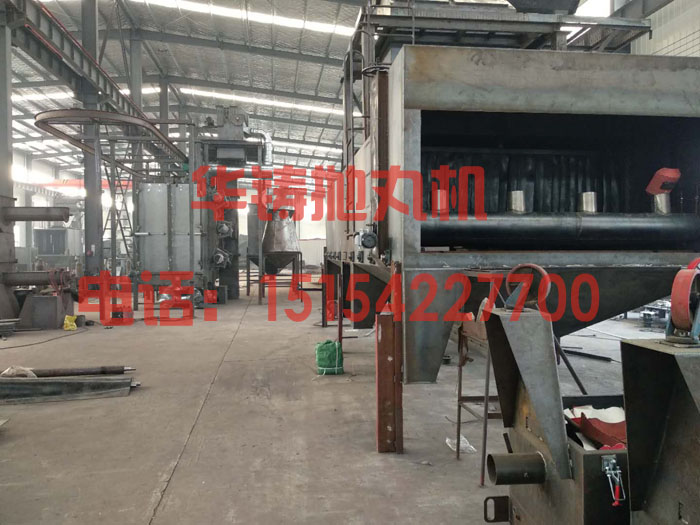 關(guān)注拋丸機(jī)價(jià)格及質(zhì)量，設(shè)備生產(chǎn)現(xiàn)場圖